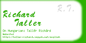 richard taller business card
