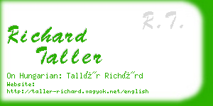 richard taller business card